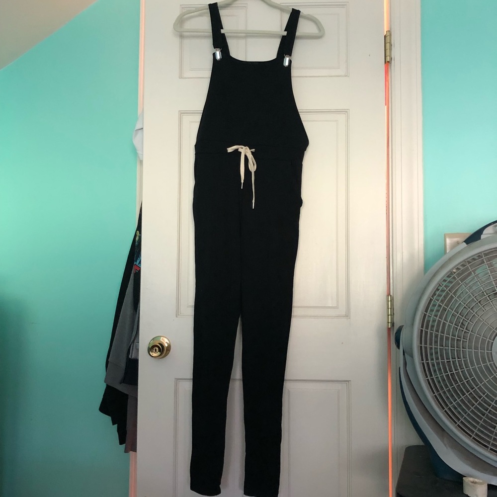Boohoo Black Cloth Overalls - S